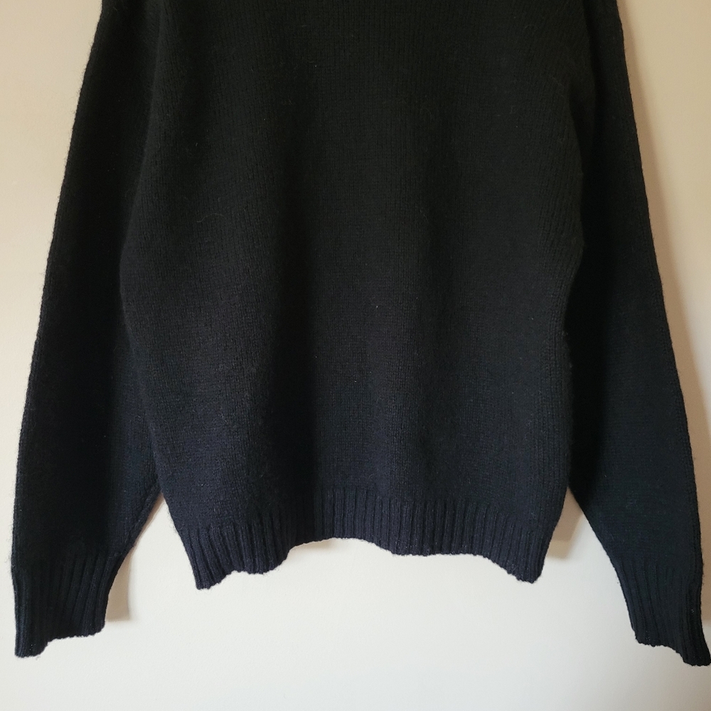 Vintage Wool Women's Black Knit Cardigan Sweater Gold Button Classic Size M - Picture 7 of 9